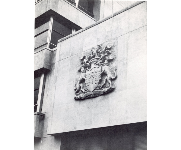 Michael Marriott stone carved coat of arms for the Gateway Building Society in Worthing 