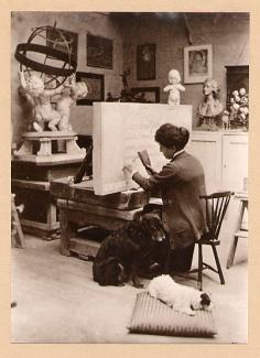 Lady Feodora Gleichen working in her studio